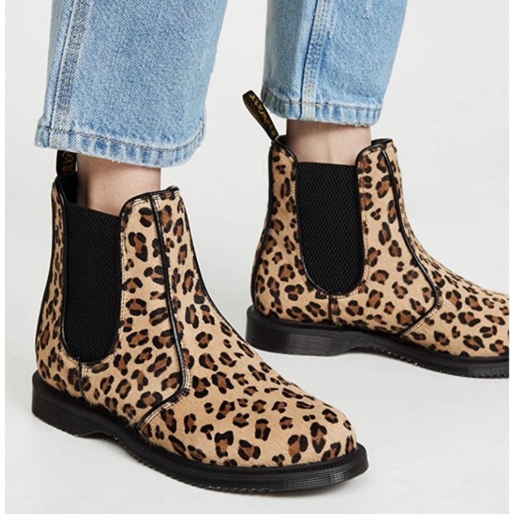 Dr. Marten Flora Chelsea Leopard Boots